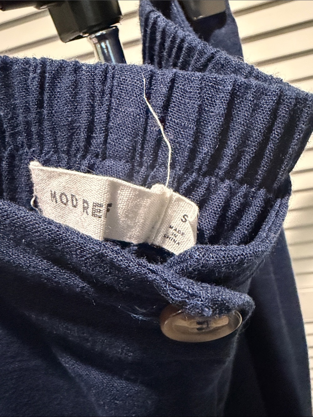 Mod Ref Navy Wide-Leg Button-Front Pants - Picture 2 of 3